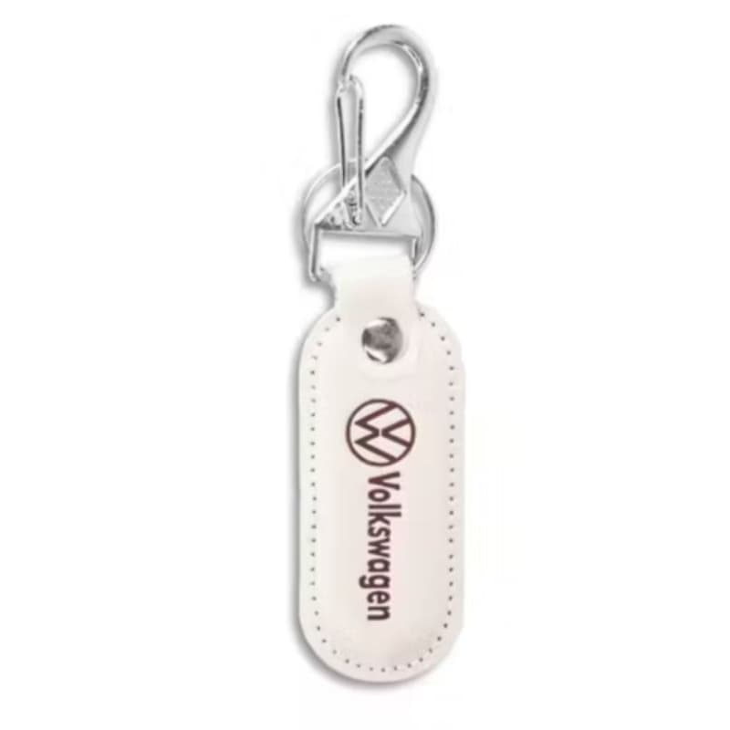 Chaveiro couro branco Volkswagen