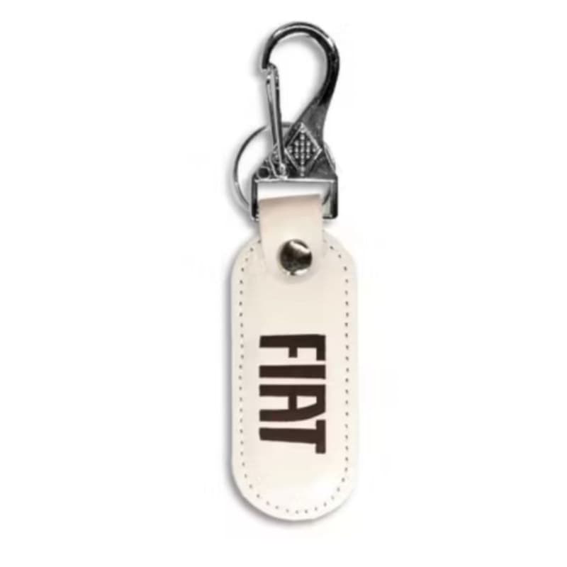 Chaveiro couro branco FIAT