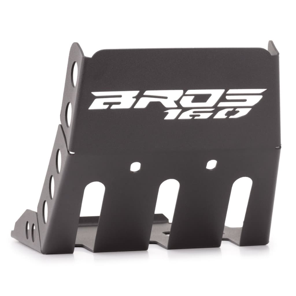 Protetor de Carter Bros 160 Bros160 todos os Anos  Preto Aço Carbono Honda