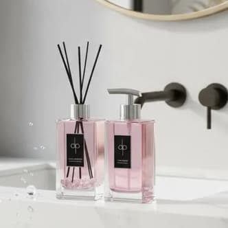 Kit Aromatizador Sabonete Lavabo Rose Quartz (Floral) Amor próprio, paz, harmonia Pedras Naturais Quartzo Rosa Presente