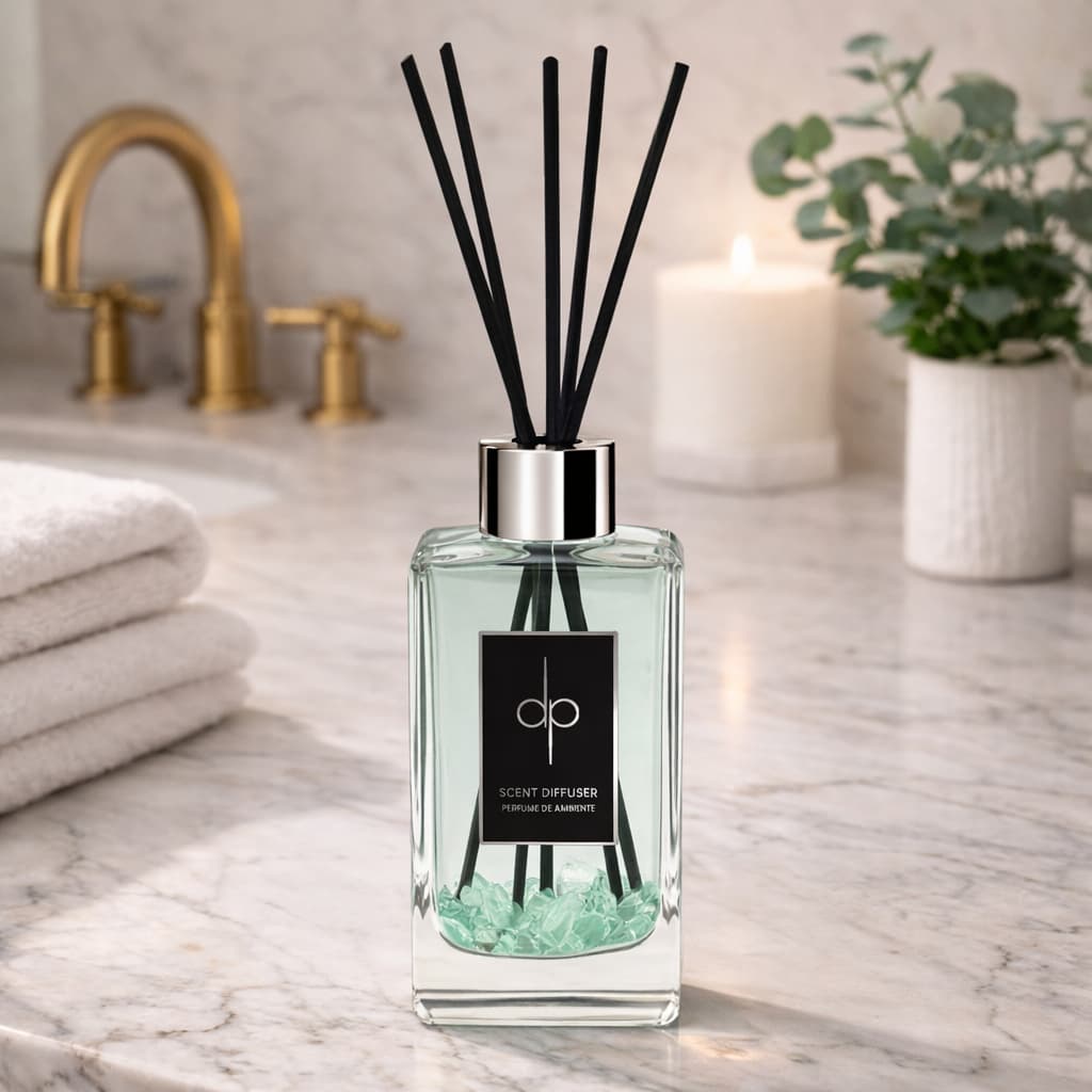 Difusor Aromatizador Premium  Aquamarine (Cítrico Floral) Calma, clareza mental e coragem | Pedras Naturais | Presente