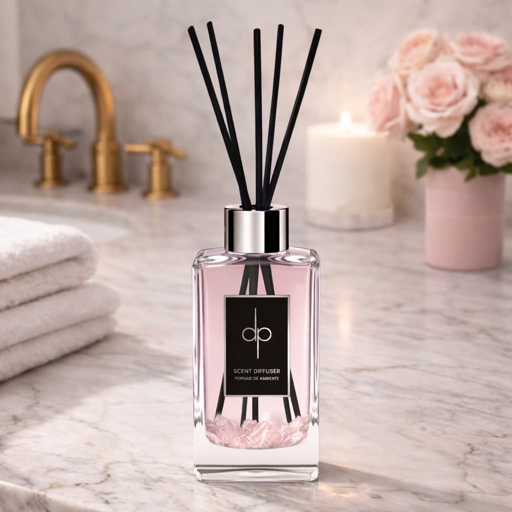 Difusor Aromatizador Rose Quartz (Floral) Amor próprio, paz, harmonia | Pedras Naturais Quartzo Rosa| Presente 250ml