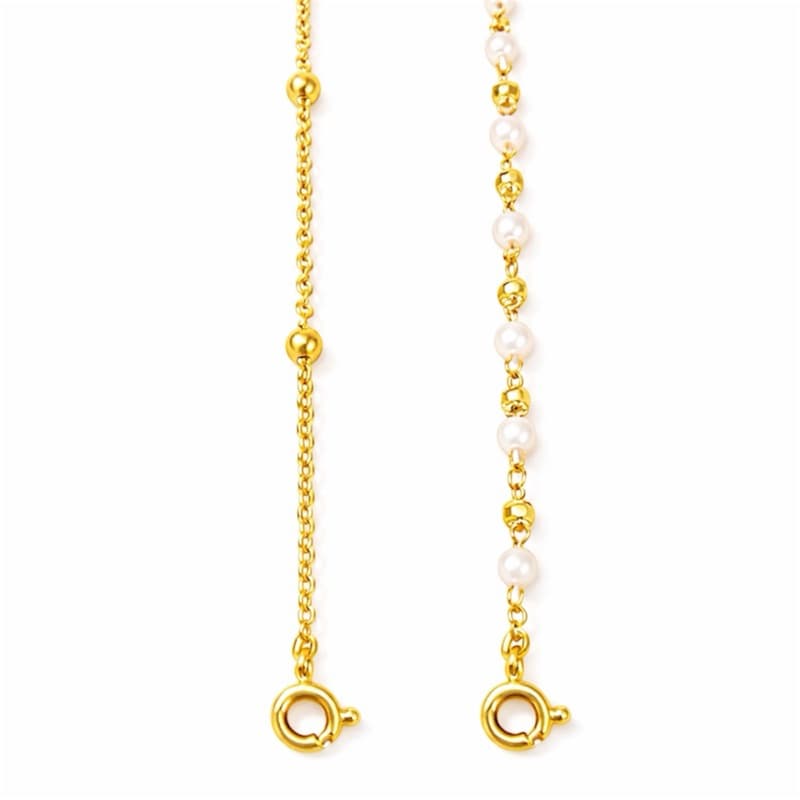 Kit 2 Pulseira de Bolinha e Pérola Bebê Infantil Semijoias Antialérgico Banhado a Ouro 18k kit bebe.
