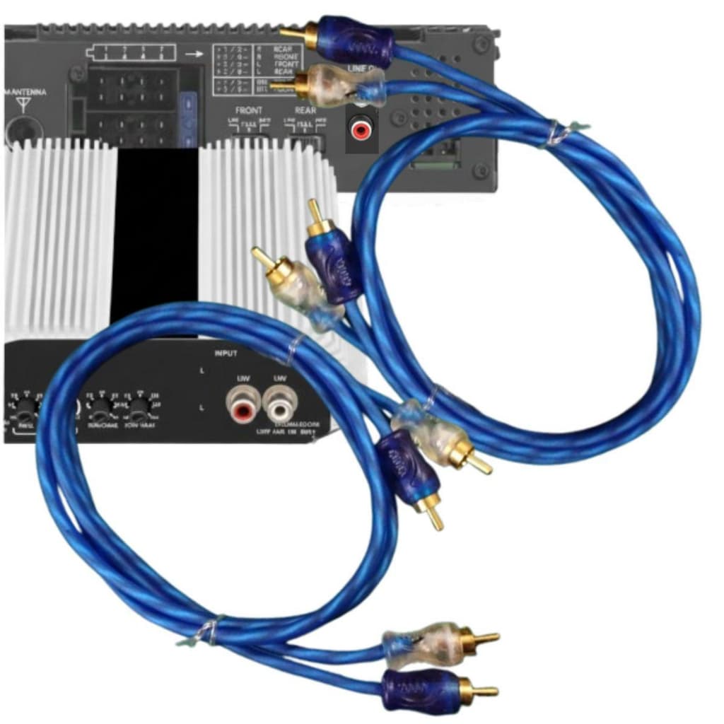 Kit 2 Cabo Rca 1 Metro Para Modulo Amplificador Som Automotivo Anti Ruído Para Modulos e Crossovers