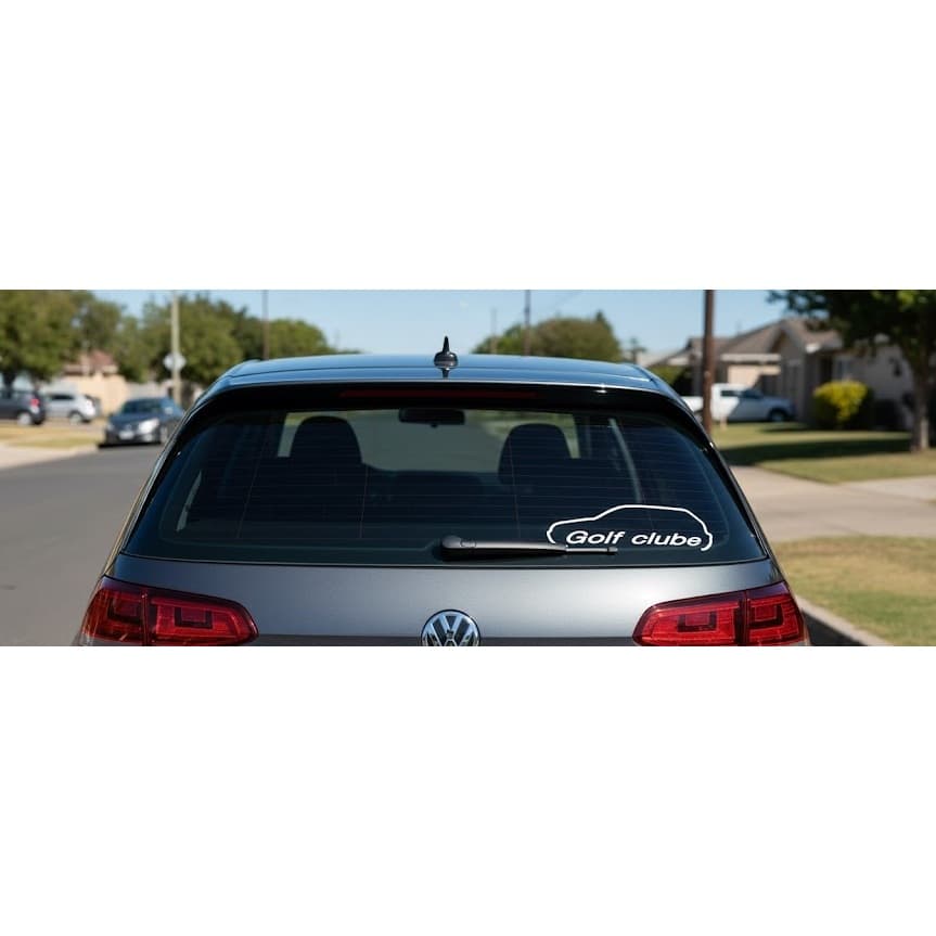 Adesivo VW Golf Club Para-brisa Carro 18x7cm Recorte Digital Vinil Premium