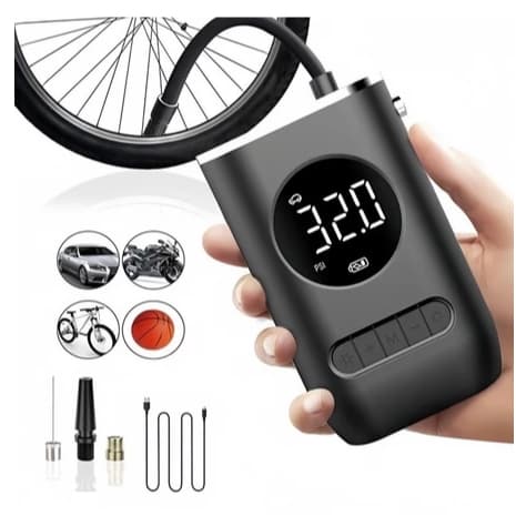 Mini Compressor de Ar Portatil Recarregavél Digital USB Calibrador Pneu