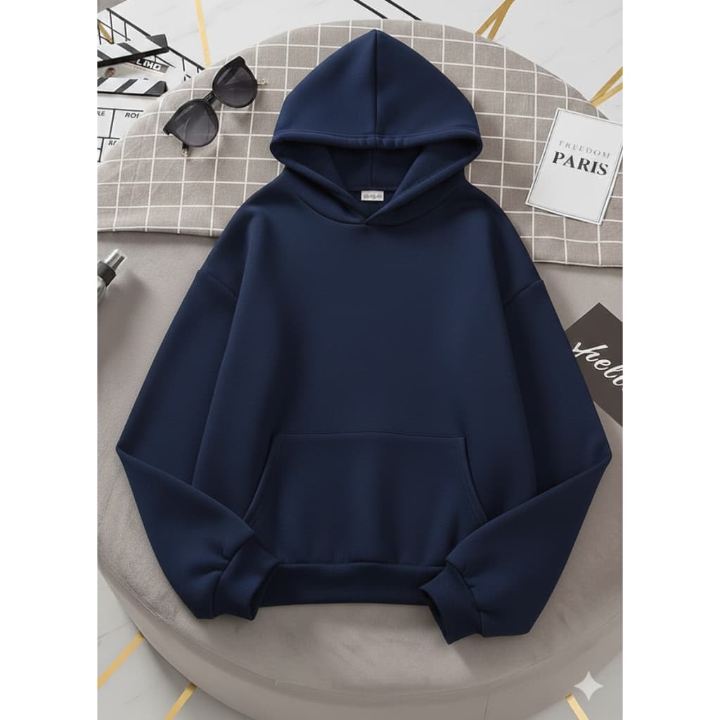 Moletom Sem Ziper Unissex Com Capuz Blusa Frio Jovem Adulto Varias Cores