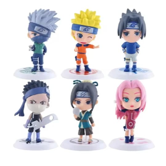 Bonecos Naruto Set de 6 figuras Anime Action Figure Sasuke