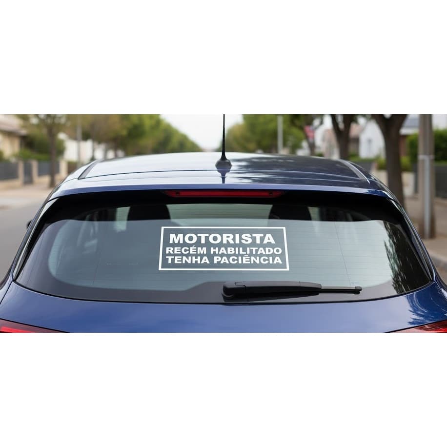 Adesivo Carro - MOTORISTA RECÉM HABILITADO - Tenha Paciência | Segurança e Consciência no Trânsito