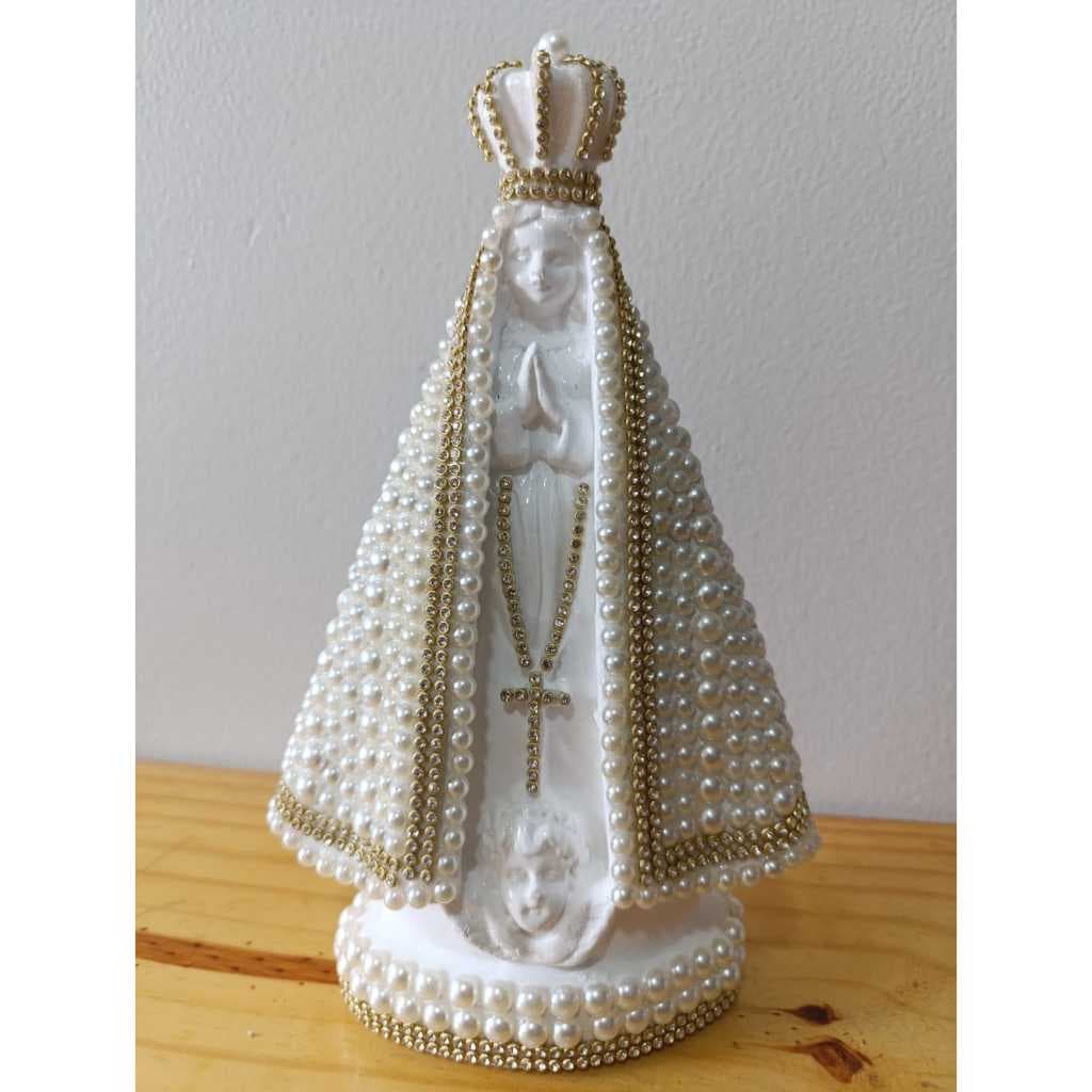 Imagem Nossa Senhora Aparecida 24cm Gesso Decorada à Mão | Artigo Religioso Católico
