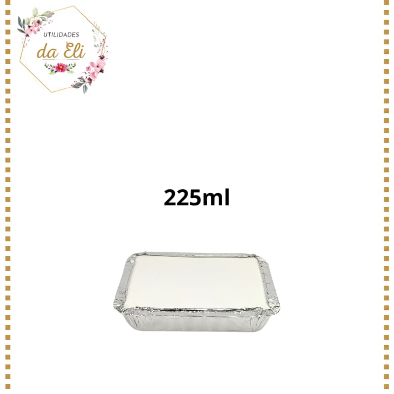 Bandeja de Aluminio Micro-ondas / Freezer Descartável Marmitinha 225ml - Com Tampa