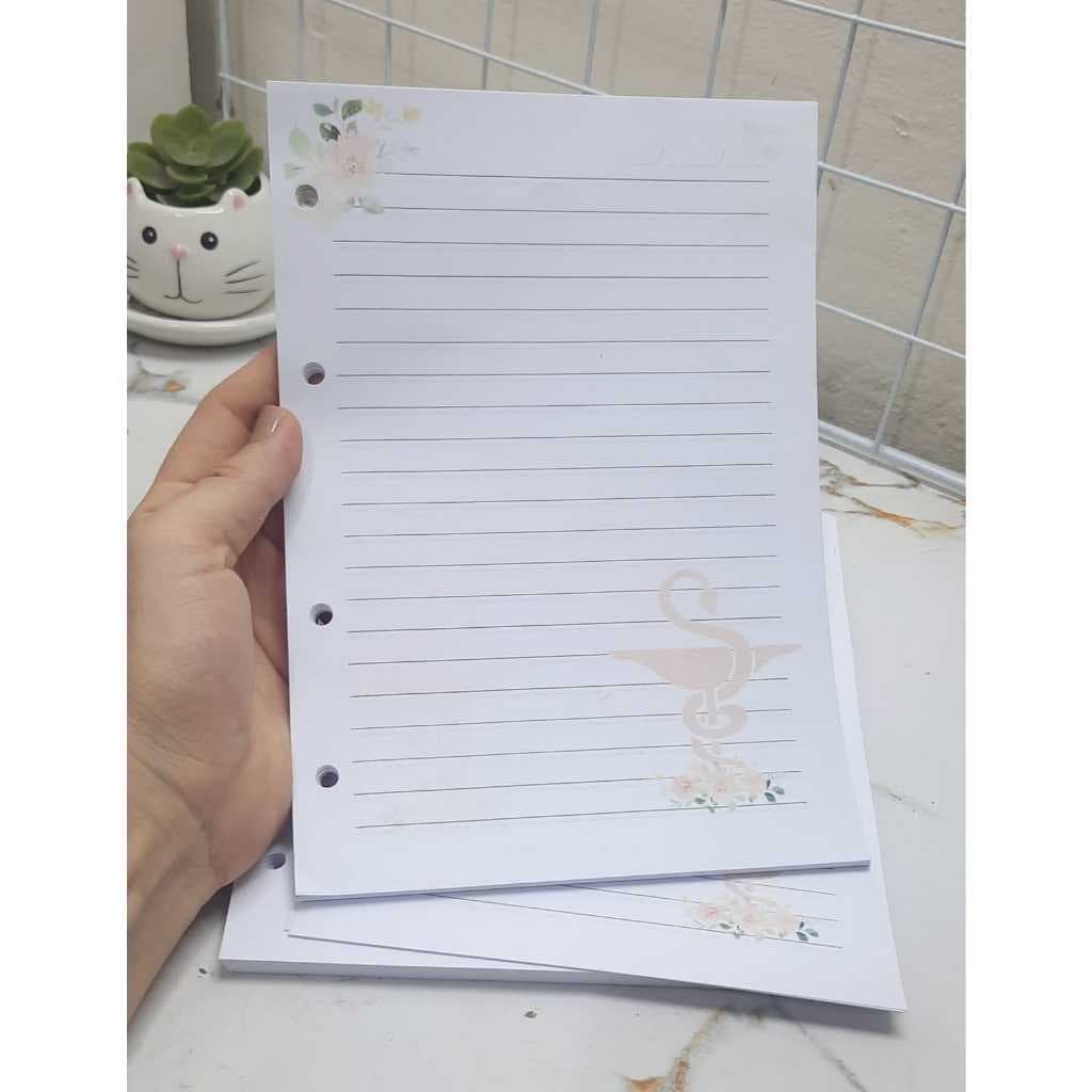 Folhas Reposição fichário Profissões Minimalista a5 15x21