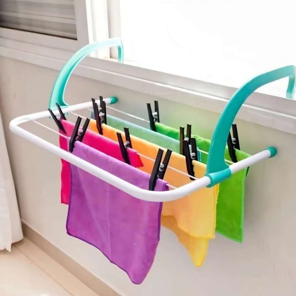 Varal Retratil Portatil Parede Janelas Compacto para Apartamento Multiuso Seca Roupas Dobravel Ideal