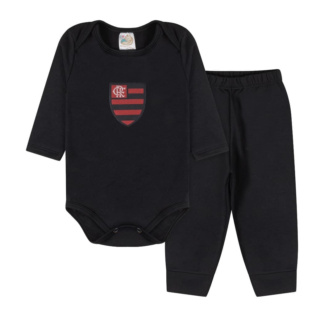 Conjunto Body Térmico Time do Coração Peluciado Brasão de Time Infantil Bebê Tamanho P ao 3 Anos