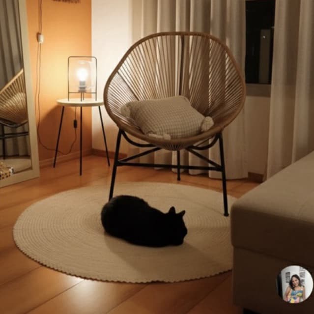 Tapete Redondo Liso em Palha Carnaúba 1.20mt Artesanato Natural para Decoração