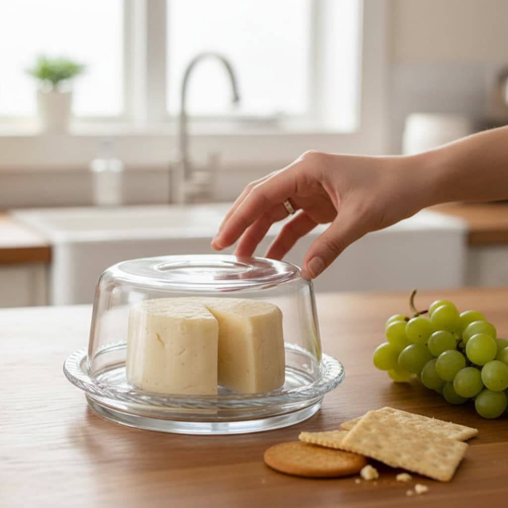 Porta Queijo Com Tampa Acrílico - Queijeira Cozinha Cor Transparente Mesa Posta