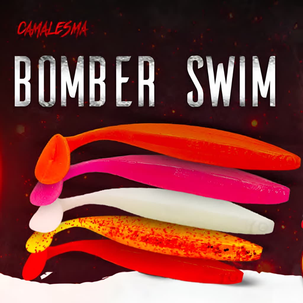 Isca Soft Artificial Bomber Swim Camalesma (3un) Shad com Padle Similar Slow Shad Traíra Traírão
