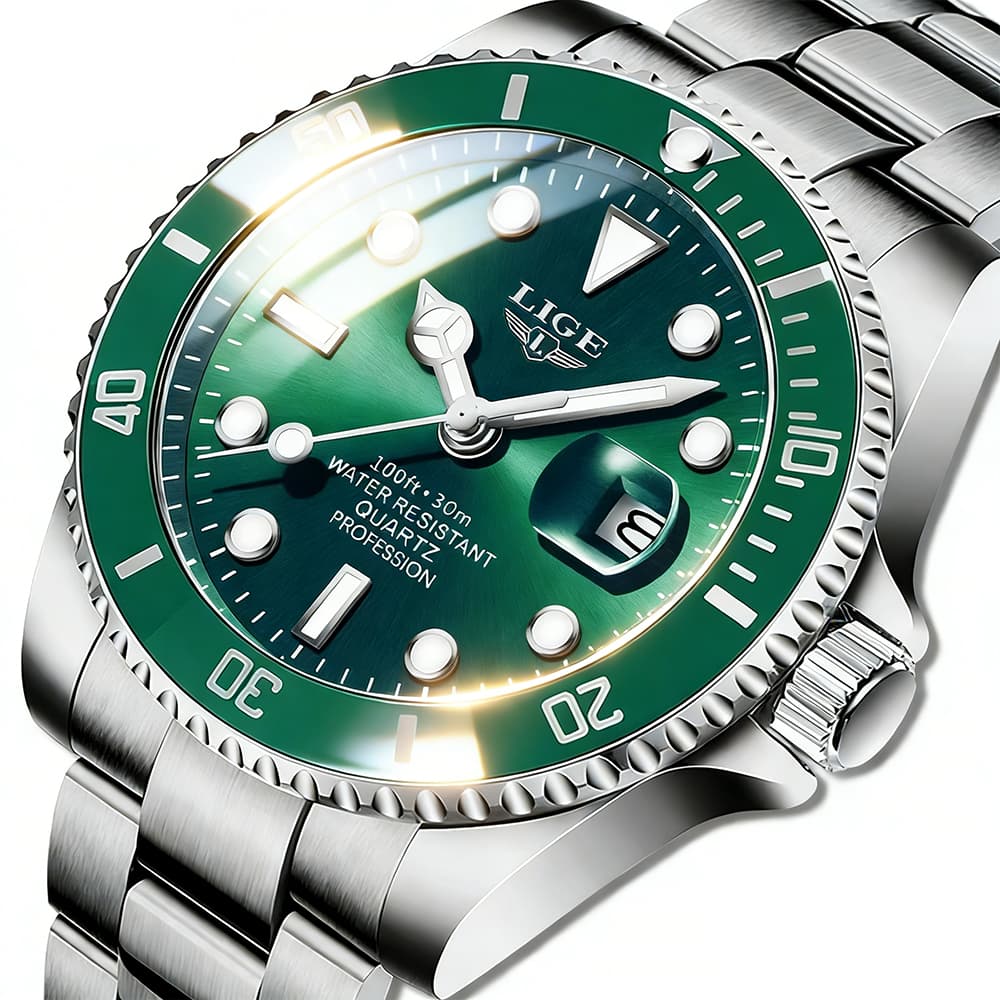 masculino relógio da moda relógio cronógrafo à prova d'água calendário de quartzo luminoso para homens