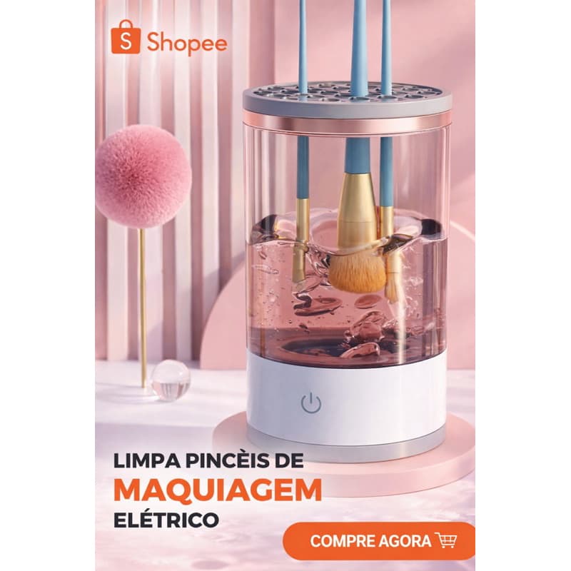 Limpador Elétrico Automático 3 em 1 De Pincéis e de Maquiagem Com Usb