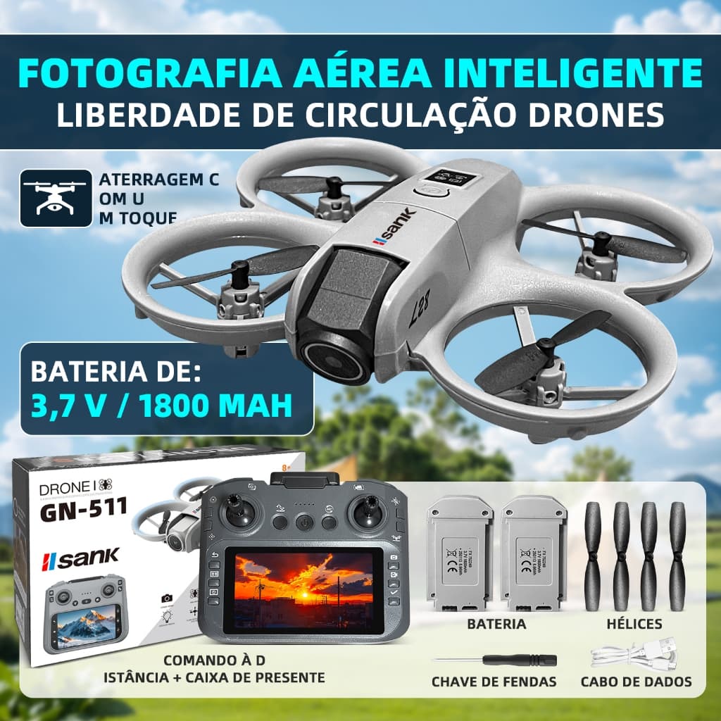 MINI Drone HD Profissional WIFI Dual Cmaera，Voltar Auto，Altitude RC Quadcopter Brinquedos 2 Baterias Controle com Tela