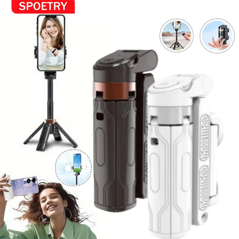 Bastão de Selfie e Tripé Suporte de Chão Portátil Anti-Vibração para Fotogr Com Luz LED  - Controle Remoto, Rotação 360°