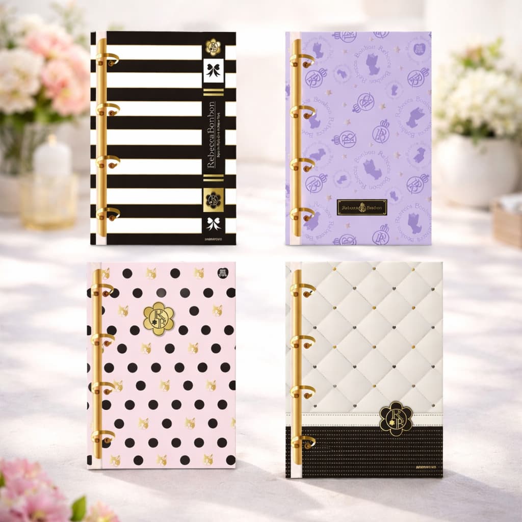 Caderno Argolado Rebecca Bonbon 160 Folhas Papel Escolar Refil Colorido Capa Sortida