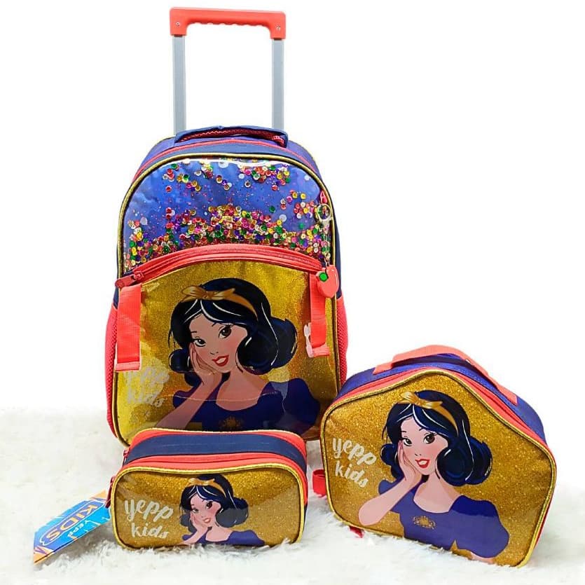 Kit Mochila com Carrinho Yepp Kids Princesa com Lancheira e Estojo