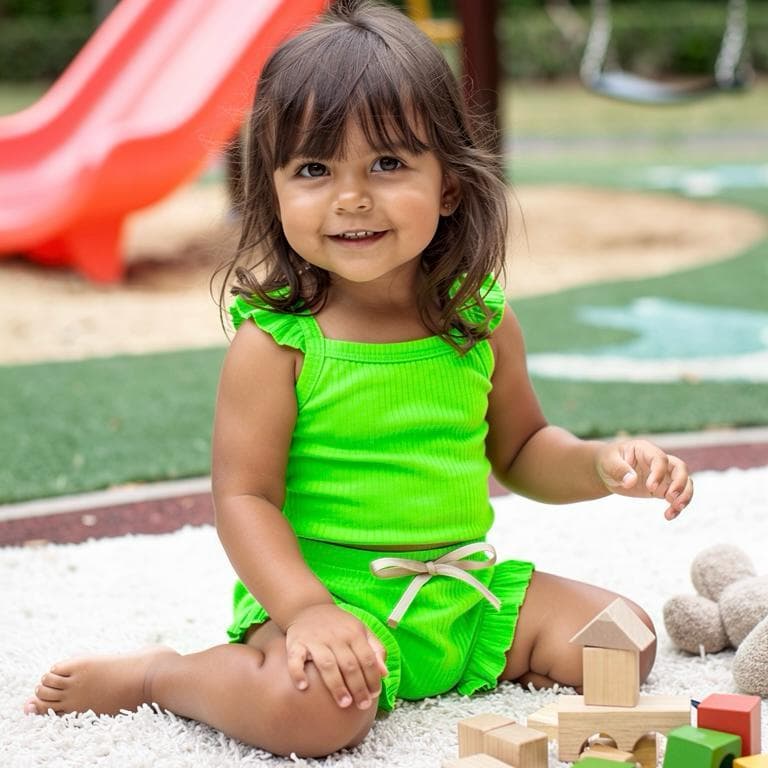 Conjunto Regata e Shorts Menina Infantil Bebê Verão