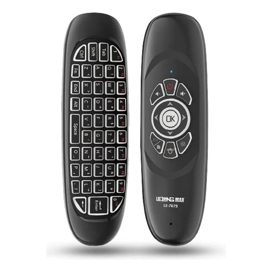 Mini Controle Teclado Air Mouse LE-7679 Sem Fio 2.4G Para Smart TV PC Projetor