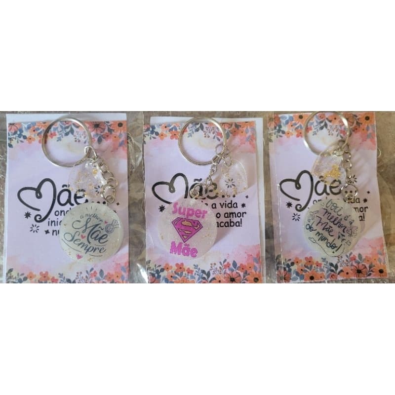 Chaveiro Lembrancinhas aniversário dia das mães / Pais/ Professores/ mulheres, seu Tema –30uni. – 3 cm +Tag