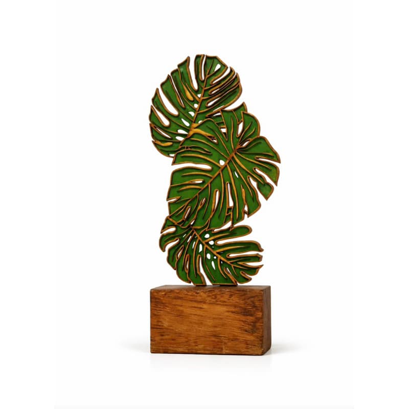 Troféu Decorativo Costela de Adão em MDF com Base de Madeira