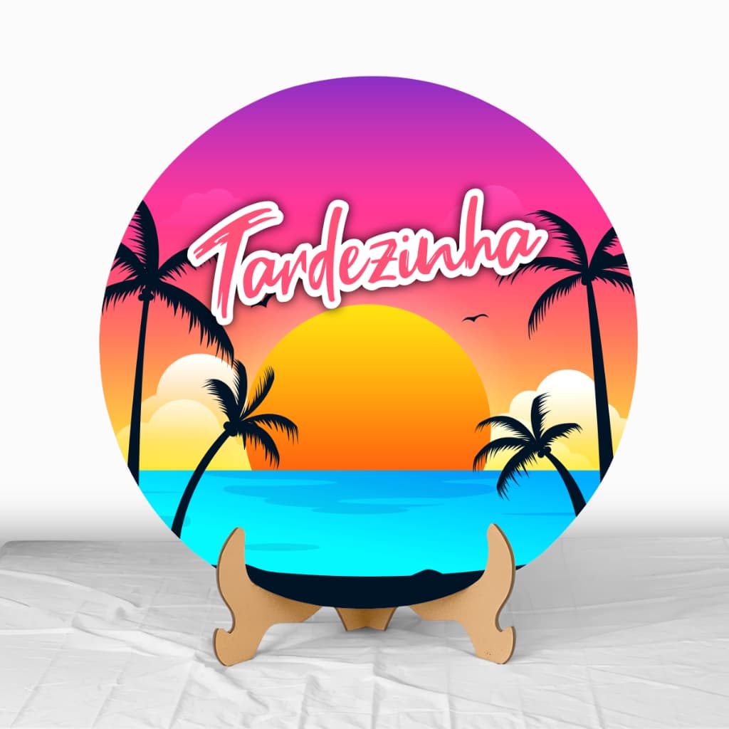 Mini Capa Painel Tema Tardezinha 50x50 Decoração Mesa Colorido - Veste Fácil Helanca Premium