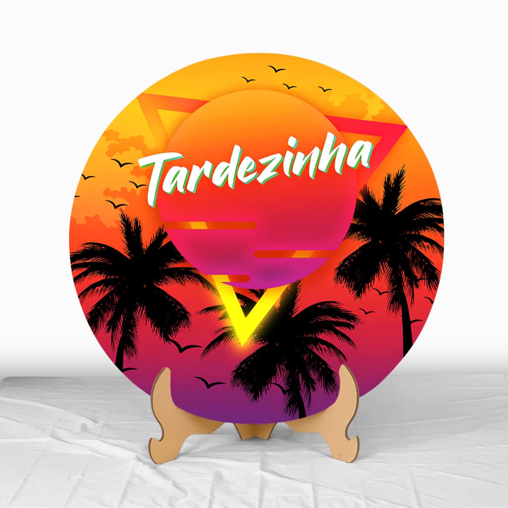 Mini Capa Painel Tema Tardezinha 50x50 Decoração Mesa Colorido - Veste Fácil Helanca Premium