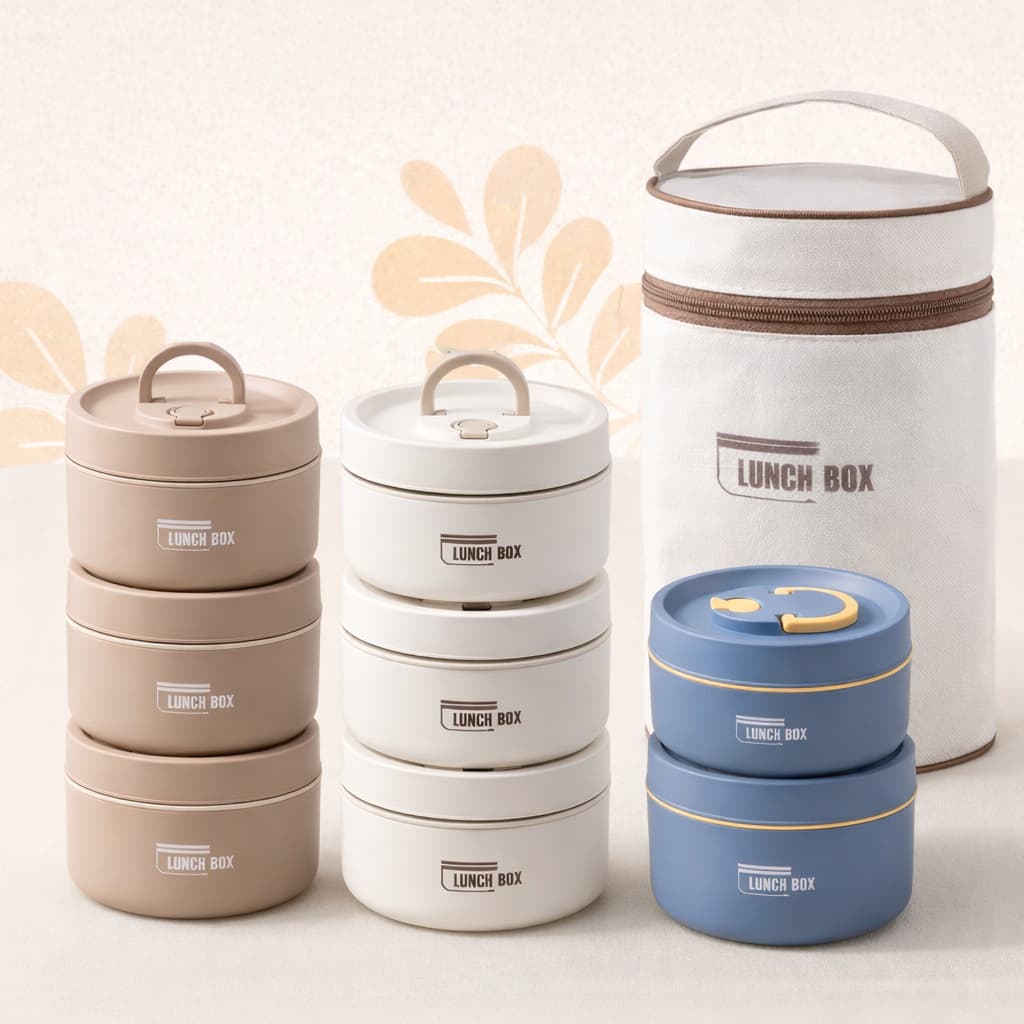 KIT 3 Marmitas Térmicas Herméticas + Bolsa Térmica De Qualidade para Armazenamento de Alimentos