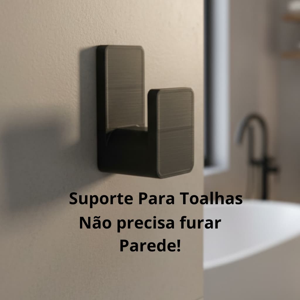 Gancho Suporte para Pendurar Pano Toalha Multiuso de Dupla Face Sem furos
