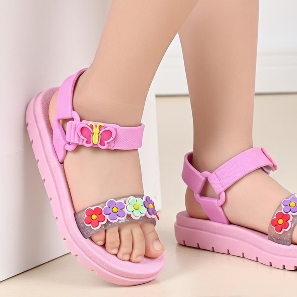 sandália infantil menina Antiderrapante Papete Escolar Delicada Flor Leve Confortável Calce Facil