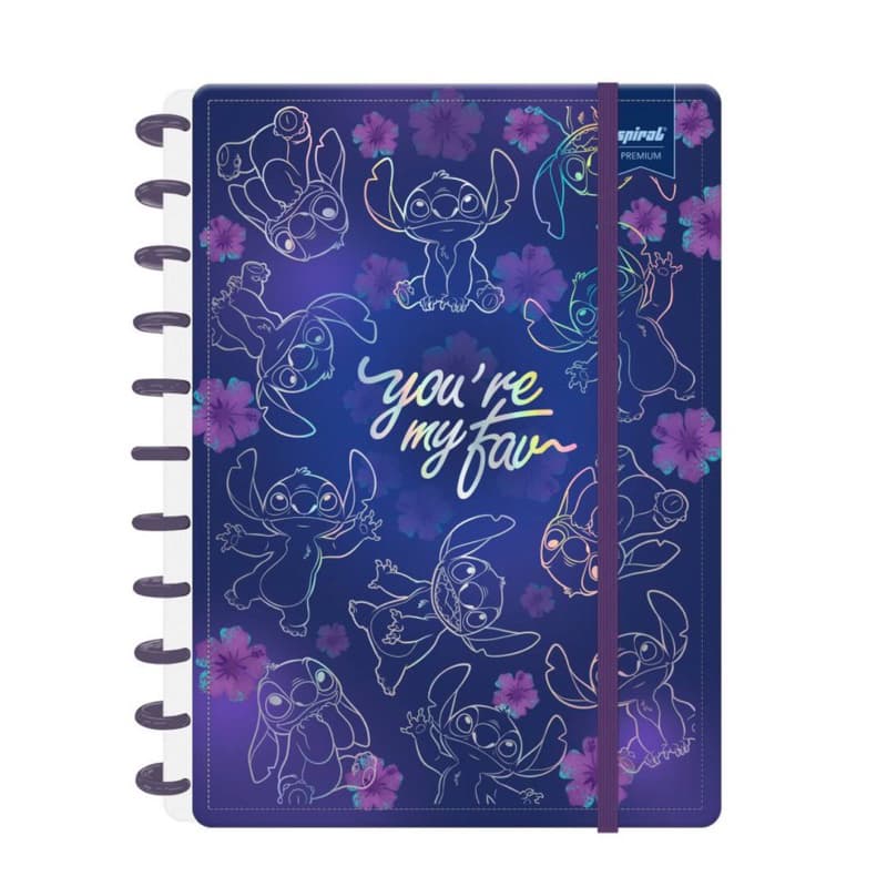Caderno de Disco Stitch Caderno Inteligente, Spiral 1 UN
