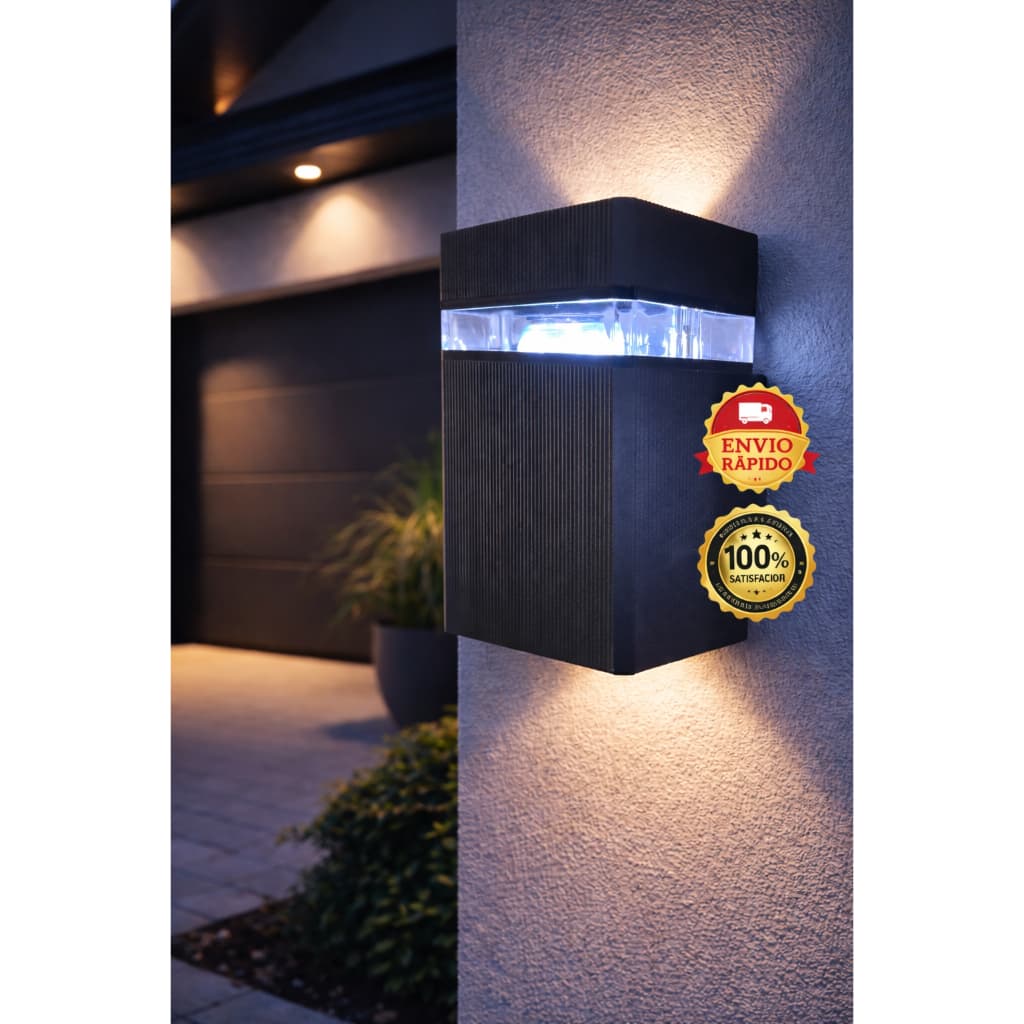 Arandela Externa LED Moderna Preta - Bocal E27 - Luz Direcionada para Cima -  Fachadas e Garagens