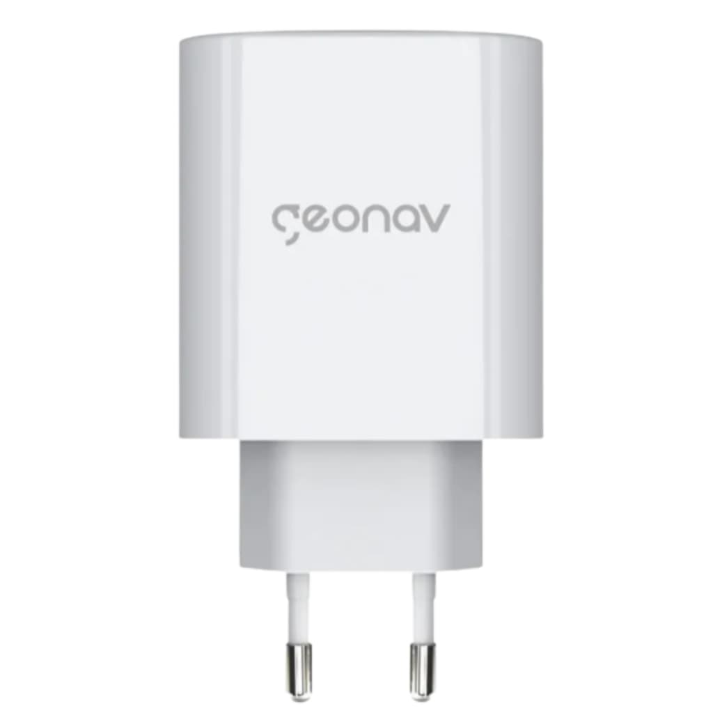 Carregador Rápido 65W Geonav Duo USB + USB-C PD – Power Gan Branco CH65PDQC