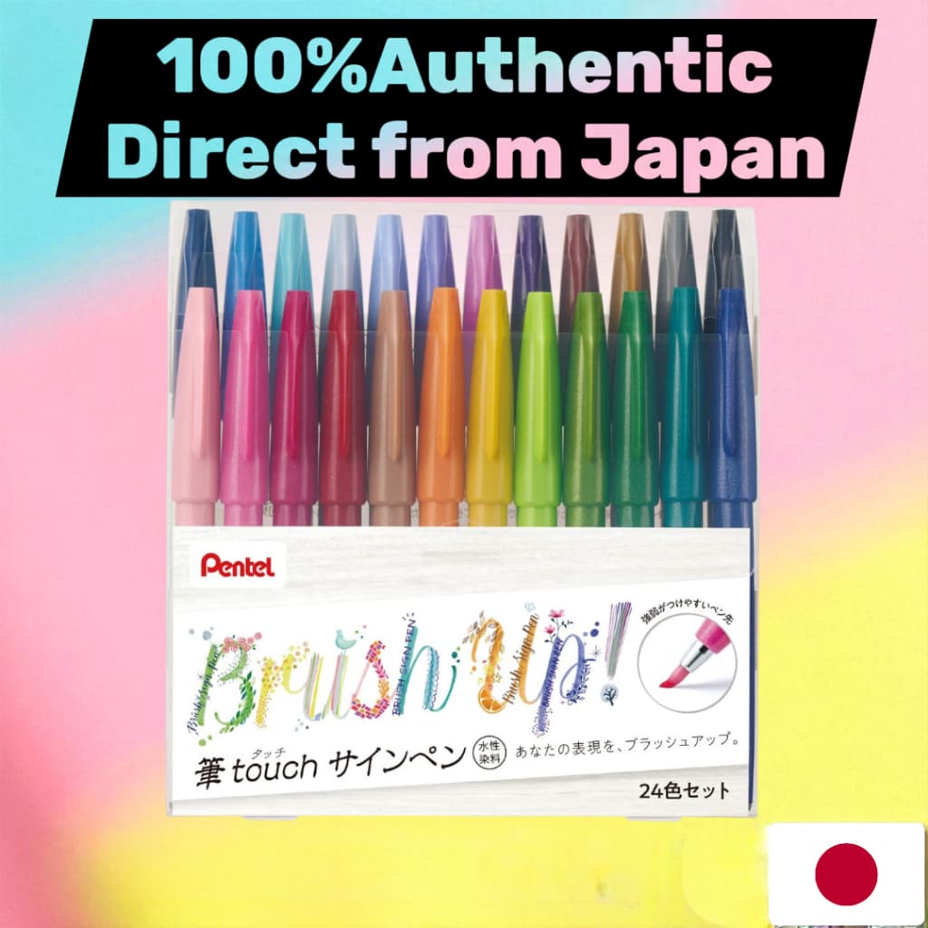 Caneta de feltro Pentel pincel touch 24 cores conjunto SES15C-24ST