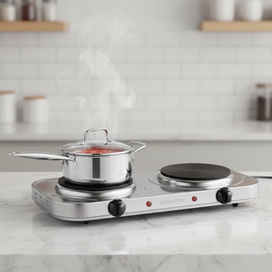 Fogão Elétrico Agratto FM02 220V 2 Queimadores Portátil de Mesa