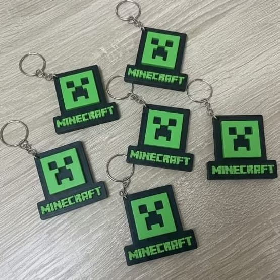 Chaveiro 5 Unidades Minecraft Creeper Gamer Pixel Quadrado Letreiro Top