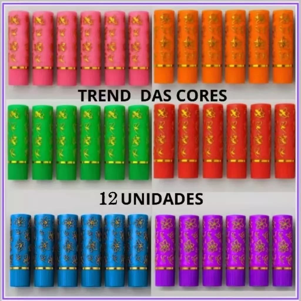 Kit 12 Unidades Escolha a Cor - Batom Mágico Da Vovó 24 Horas - Trend Das Cores