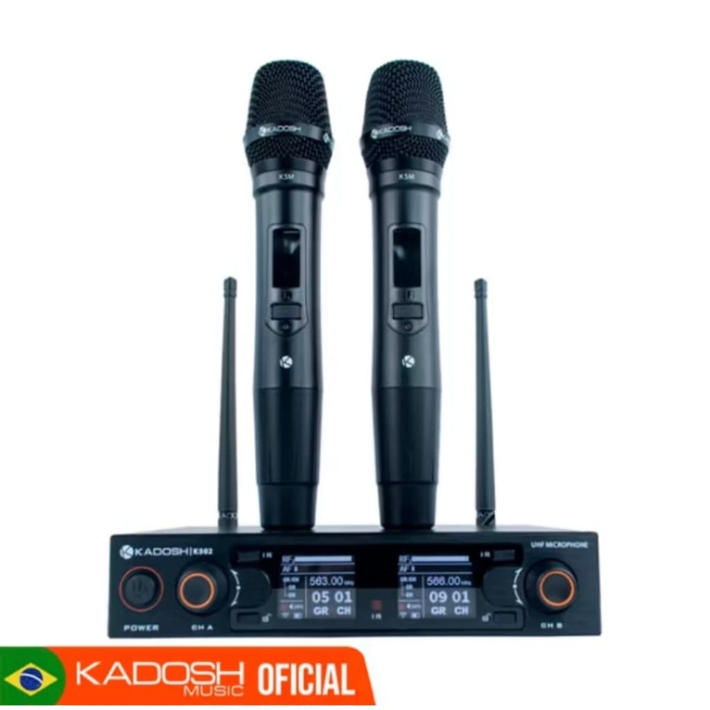 Microfone s/ fio Kadosh K-502 Recarregável (Igrejas , Palestras e etc )