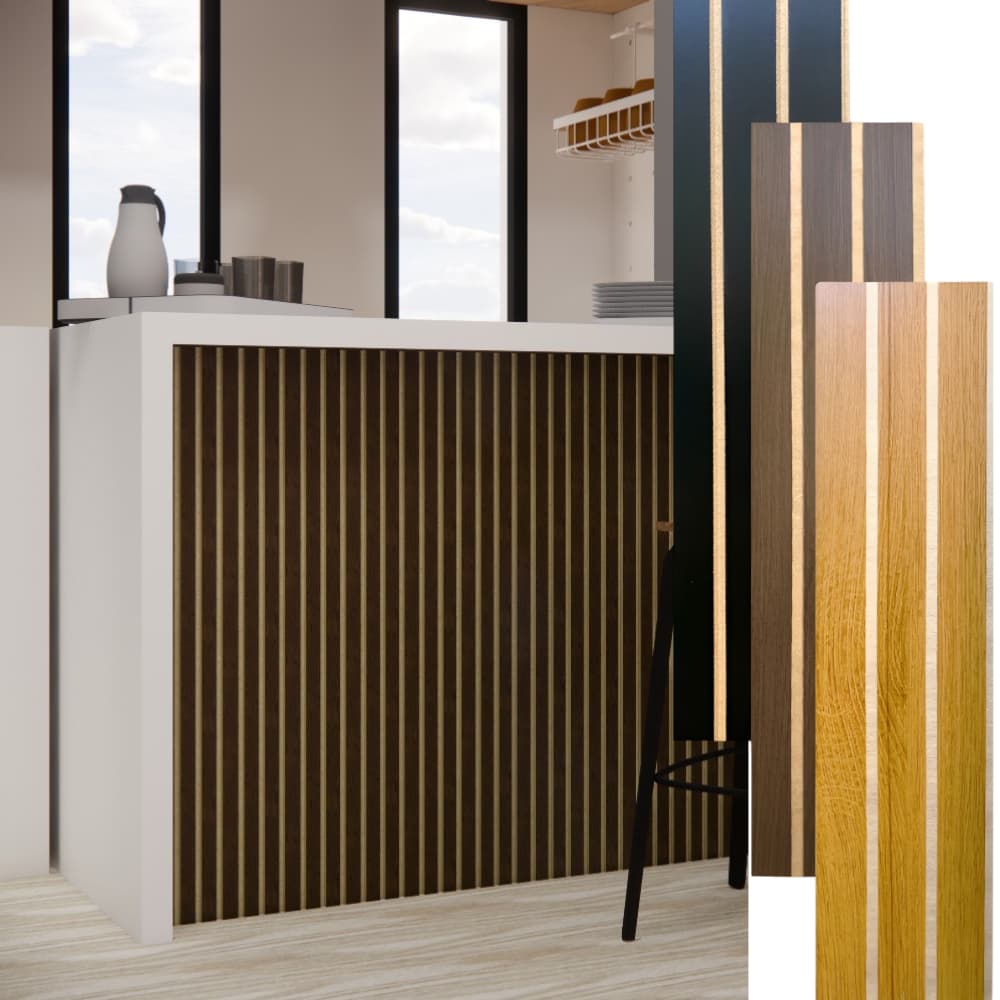 Revestimento Modular Ripado 3D - 11x45cm Autocolante Unidade Envio Imediato