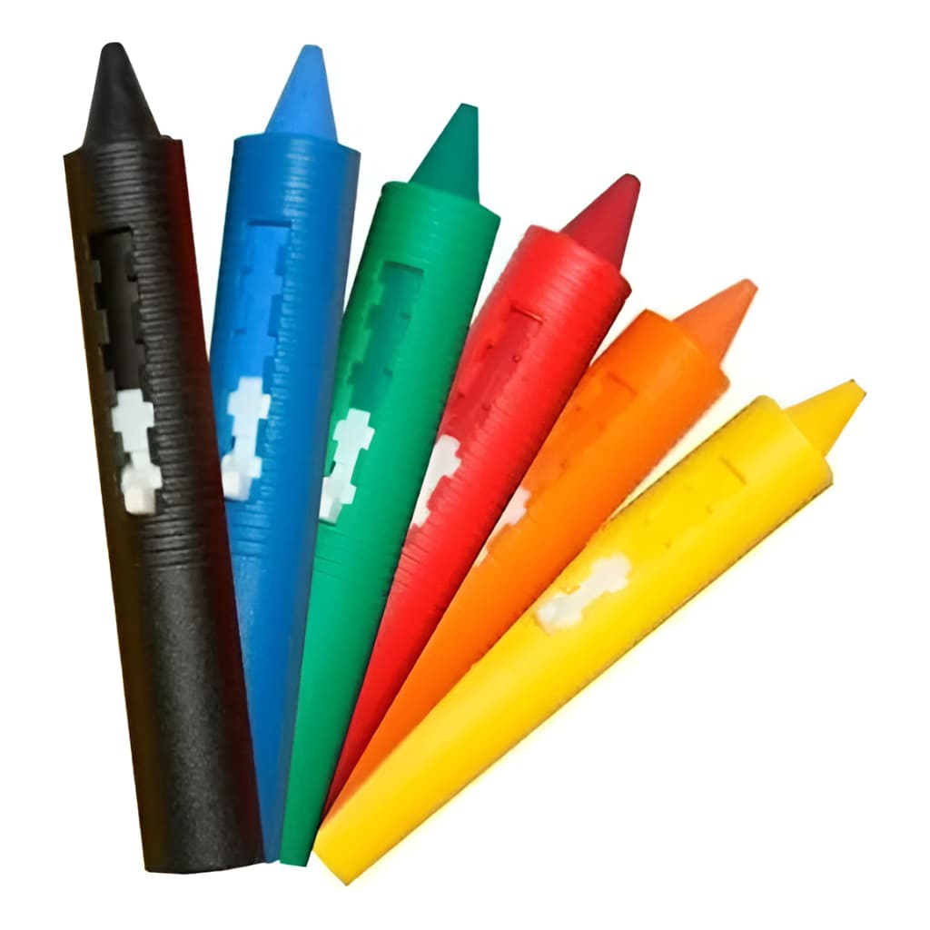 6 Caneta Giz De Cera Rabisca E Apaga Para Crianças - Colorido