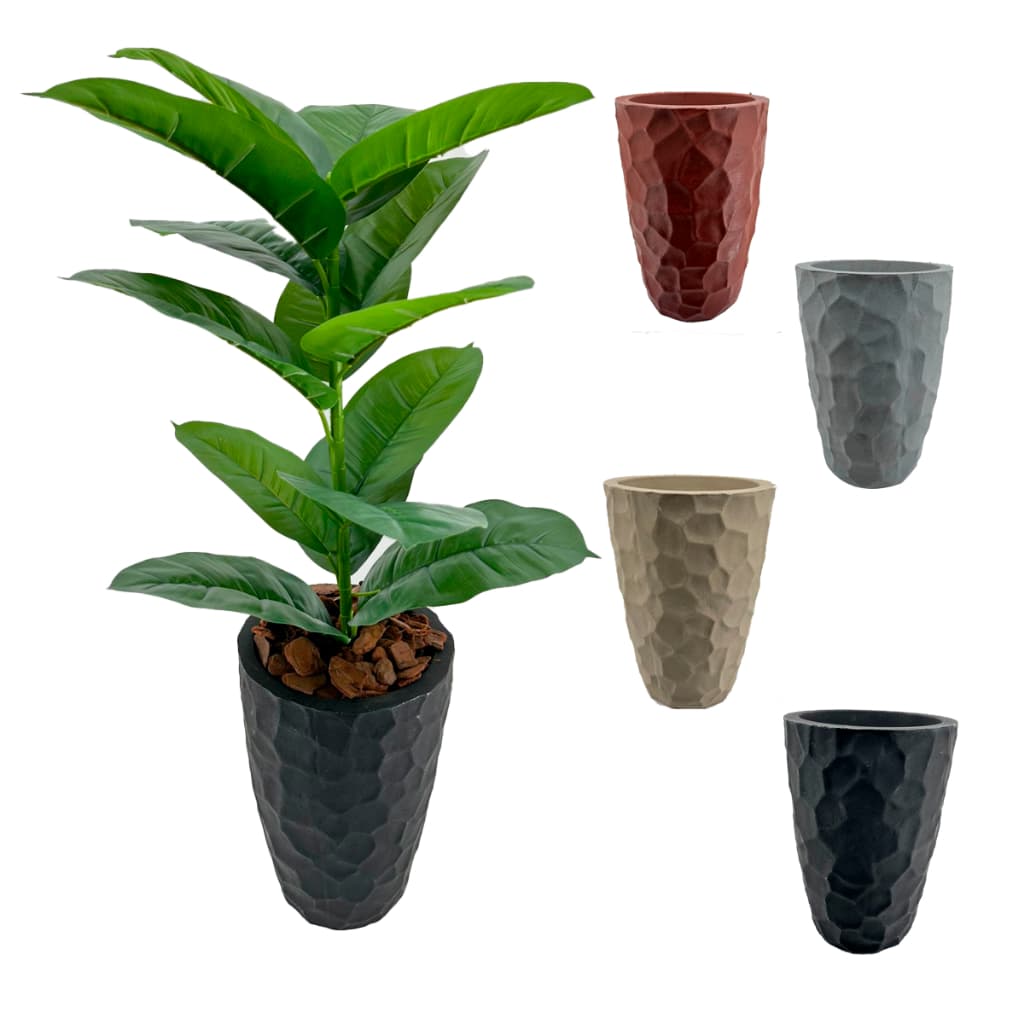 Vaso Polietileno + Planta Artificial Jiboia Follhas Grande Decoracao Jardim