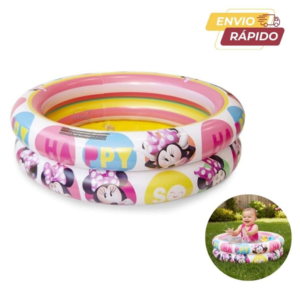 Piscina Infantil Personagens Minnie Princesas  Meninas 37 Litros Verão Bolinhas Inflavel  Bebê