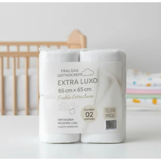 Kit 5 Fralda luxo 100% Algodão Bebê Sem Gênero 65x65 cm
