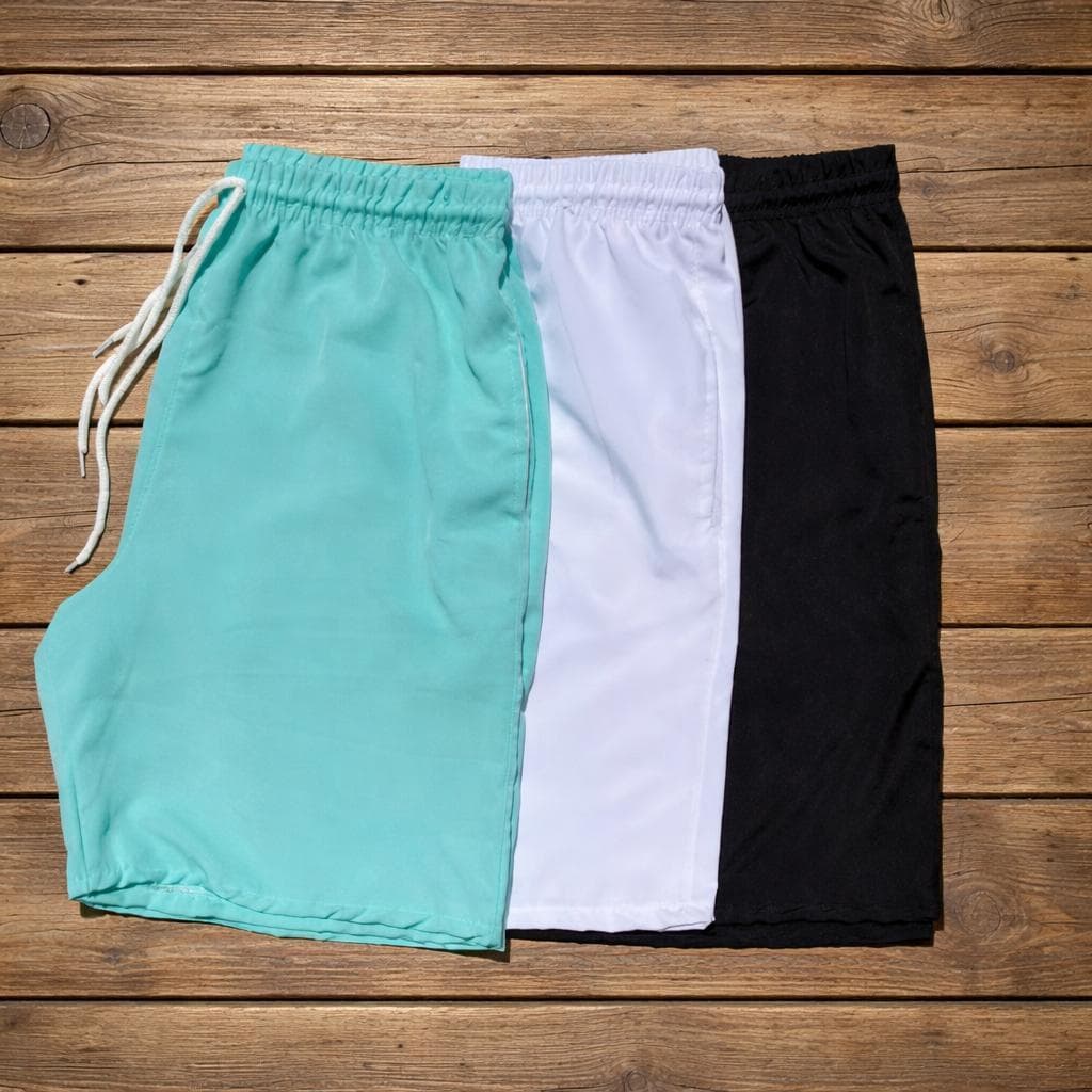KIT COM 3 Short Masculino Tactel Premium Drifit Com Elastano Bermuda Praia Moda Verão Fitness - ENTREGA EM ATÉ 6H